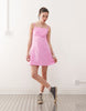 COLLUSION woven mini dress with strappy back in pink