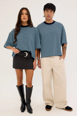 Lioness Bloom Short Sleeve Navy Sea Stripe