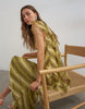 Topshop scarf detail chiffon maxi dress in yellow animal print