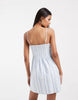 Hollister strappy button front mini dress in blue stripe