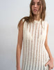 Topshop knit textured open stitch sleeveless dress in ivory