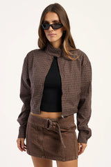 Rusty Rear View Low Rise Mini Skirt Brown