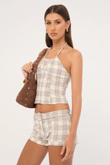 Lioness Afterglow Mini Short Smoke Plaid