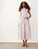 Sister Jane Wave tripe bow detail tiered skirt maxi dress in lilac stripes