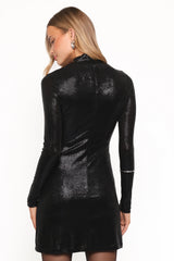 Taylor Metallic Mini Dress - Black