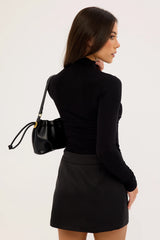 Perfect Stranger Millie Satin Mid Rise Mini Skirt Black