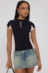 Worship 00s Micro Skirt Garbage Grime Blue