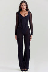 black long sleeve corset