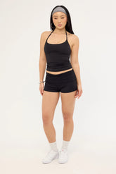 L&t Lia Jersey Fold Over Short Black