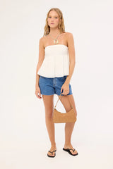 Luck & Trouble Ingrid Strapless Top White
