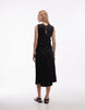 ARKET satin utlility cinched waist maxi dress in black