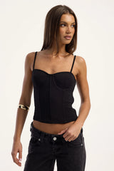 Luck & Trouble Perry Corset Top Black