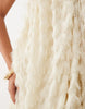 wave textured bubble hem sweetheart neck mini dress in stone