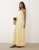linen blend trapeze dress in buttermilk