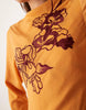 textured embroidered maxi dress in orange