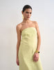 Topshop cowl back strapless midaxi dress in buttermilk yellow