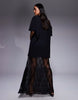 Fashionkilla cotton blend lace tiered hem maxi t-shirt dress in black