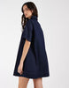 denim swing polo shirt dress in rinse