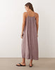 JDY linen blend cami midaxi dress in dark red