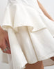 Topshop denim high low ruffle dress in bone
