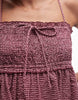 COLLUSION smock tie detail mini dress in pink