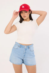 Wrangler Hi Bells Short Groove Blue