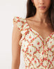 Wednesday's Girl ruffle detailing milkmaid minidress in rose print