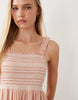 Accessorize embroidered maxi beach dress with frill straps in pink