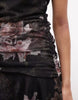 AllSaints Bea sleevless cowl neck asymmetric floral mini dress in black