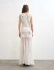 Topshop premium crochet knit full skirted dress in ecru