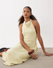 high neck maxi dress in buttermilk