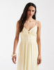 Hollister strappy maxi dress with lace embroidery detail in yellow