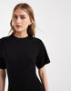 cinched seam detailing mini dress in black
