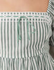 Abercrombie & Fitch puff sleeve babydoll mini dress in green stripes