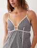 Esmée mini beach dress with contrast piping in black & white gingham