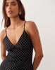 Good American sculpting cami mini dress in black polka dot