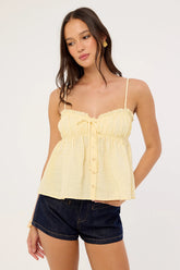 Luck & Trouble Sophie Gathered Cami Top Butter