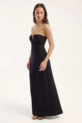 Perfect Stranger Alba Strapless Maxi Dress Black