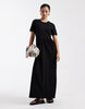 Threadbare jersey short sleeve maxi dress in black