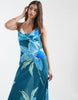 Aray sheer beach maxi dress in blue floral print