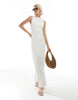 Miss Selfridge mixed texture jersey maxi dress in cream