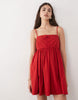Abercrombie & Fitch strappy square neck babydoll mini dress in red