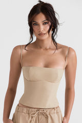camel structured corset
