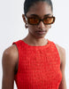 & Other Stories drop waist mini smock dress in red