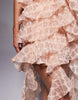 ASOS LUXE Ruffle halter neck rose print mini dress in pink