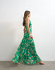 Topshop chiffon maxi dress with seam detailing in green floral