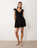 Miss Selfridge flutter sleeve smock dress in black