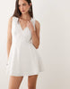 Good American broderie anglaise sleeveless v neck mini dress in white