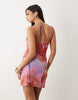 mesh cami mini dress in red floral