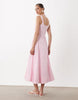 square neck maxi sundress with peekaboo bust in pink gingham